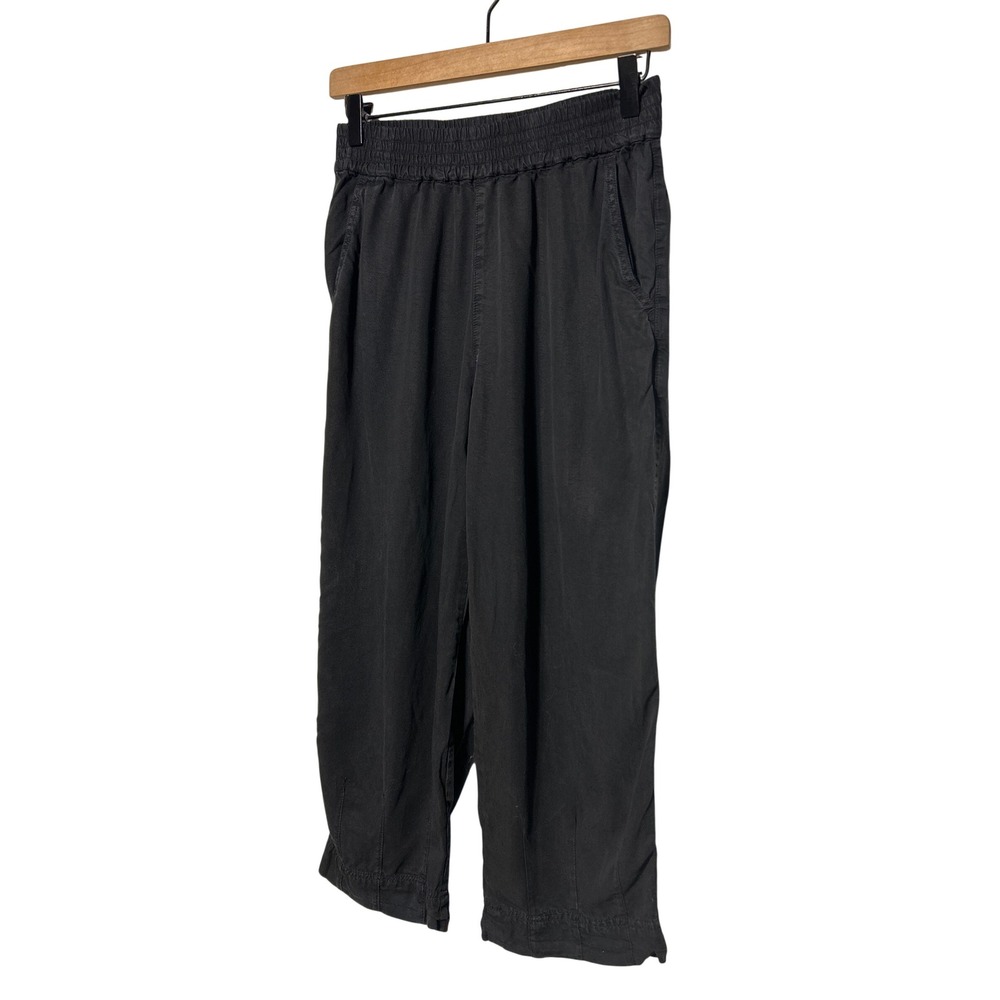 Stella Carakasi Cropped Elastic Waist Pants Washed Black Size Small Retail $149‎